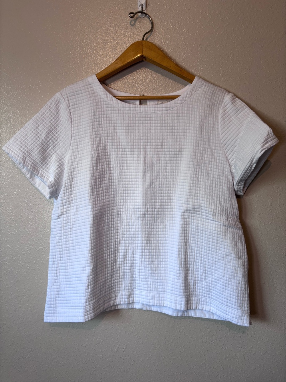 Organic cotton boxy textured square top